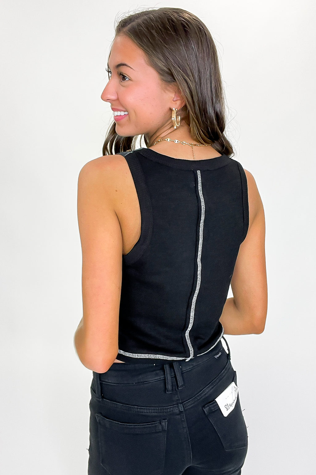 Streetlight Studded Detail Tank Top - FINAL SALE - Madison and Mallory