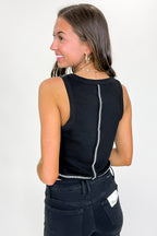Streetlight Studded Detail Tank Top - FINAL SALE - Madison and Mallory