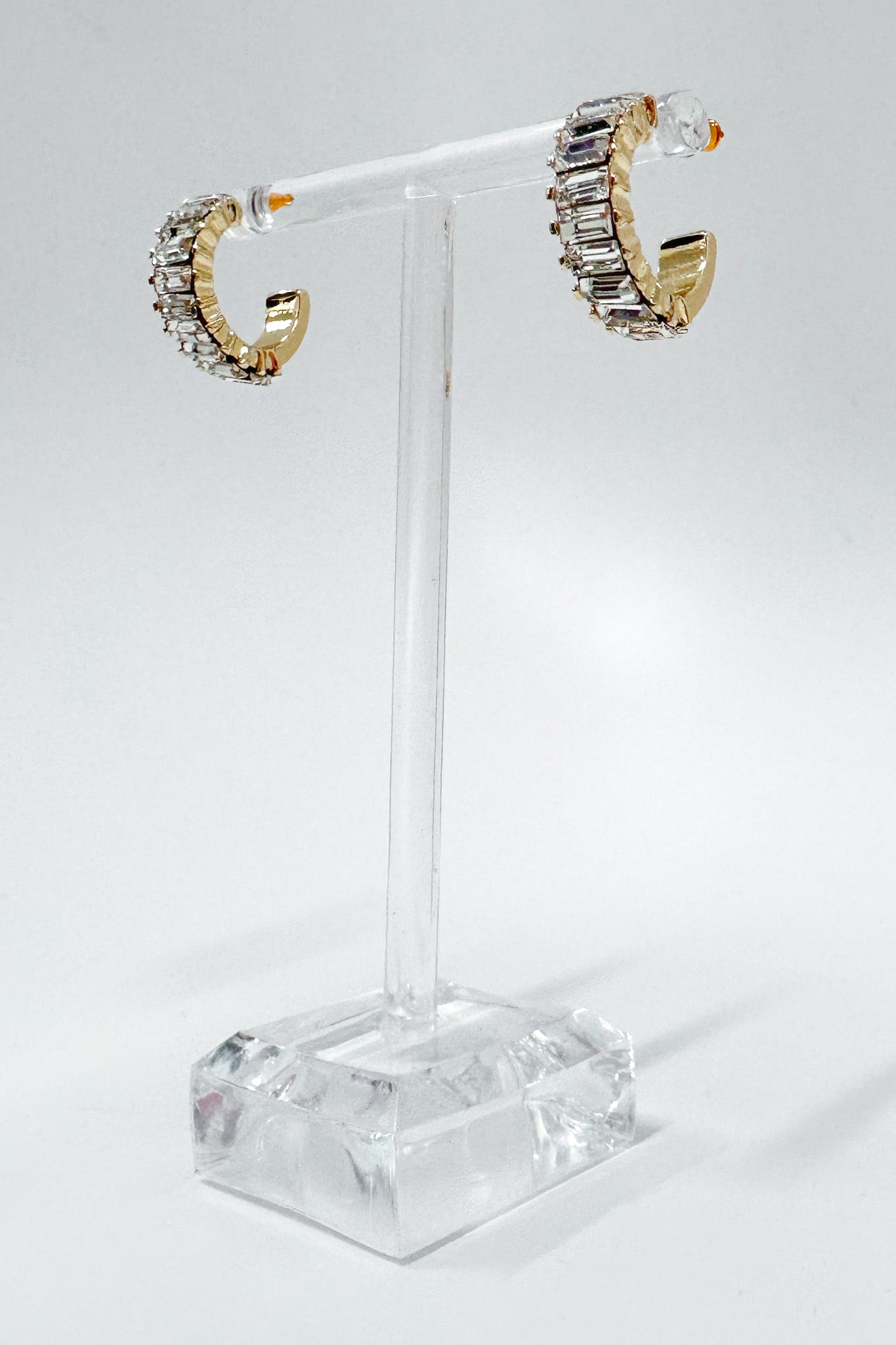  Iconic Elegance Baguette CZ Hoop Earrings - Madison and Mallory