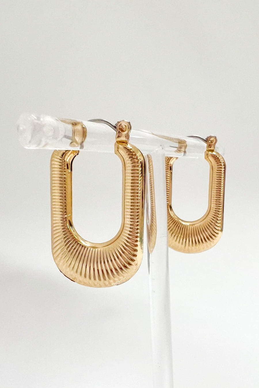 Gold Iconic Impulse Textured U Hoop Earrings - Madison and Mallory