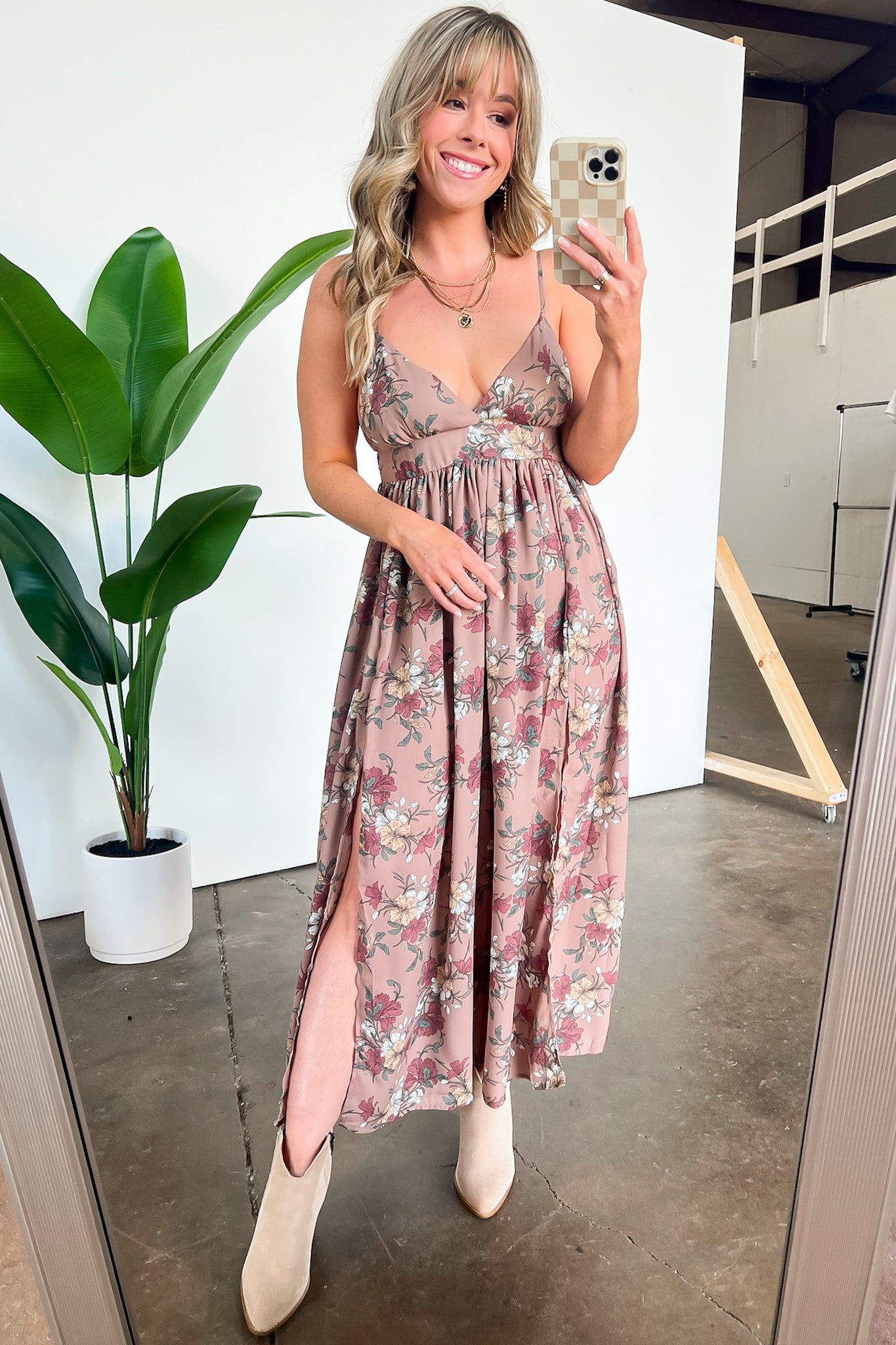  Iconic Romantic Floral Print Side Slit Maxi Dress - Madison and Mallory