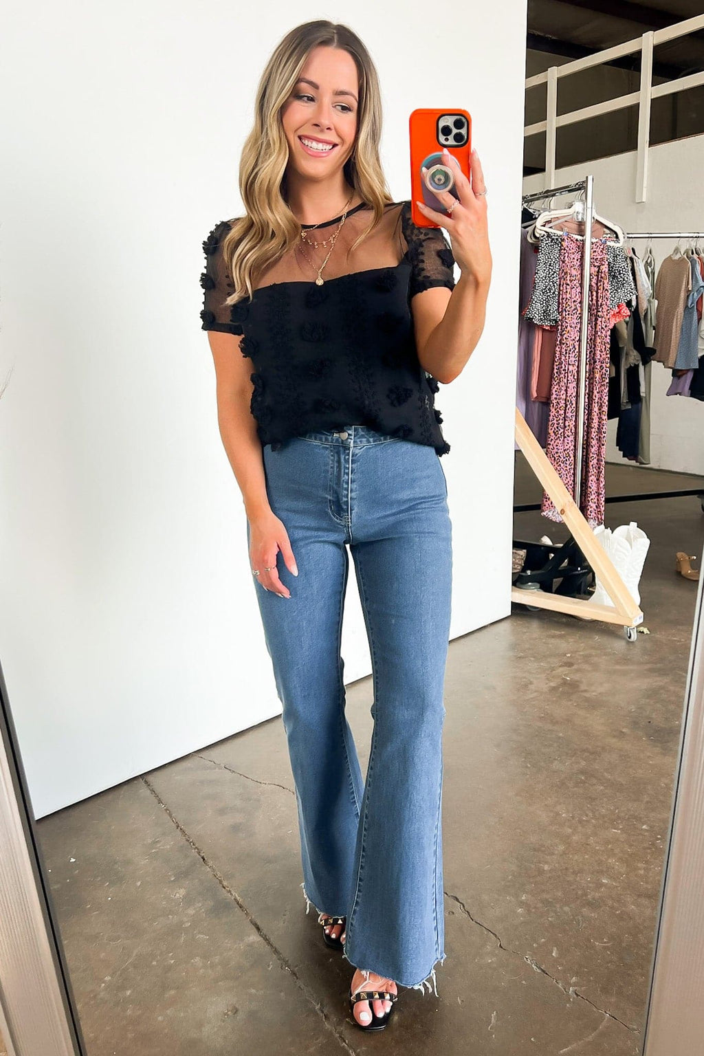  Idyllic Perfection Sheer Pom Pom Detail Top - FINAL SALE - Madison and Mallory