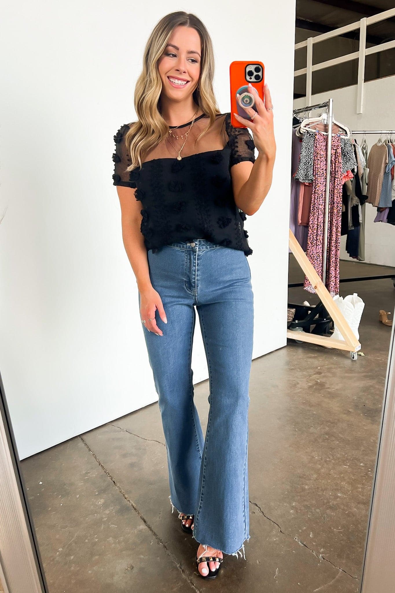  Idyllic Perfection Sheer Pom Pom Detail Top - FINAL SALE - Madison and Mallory