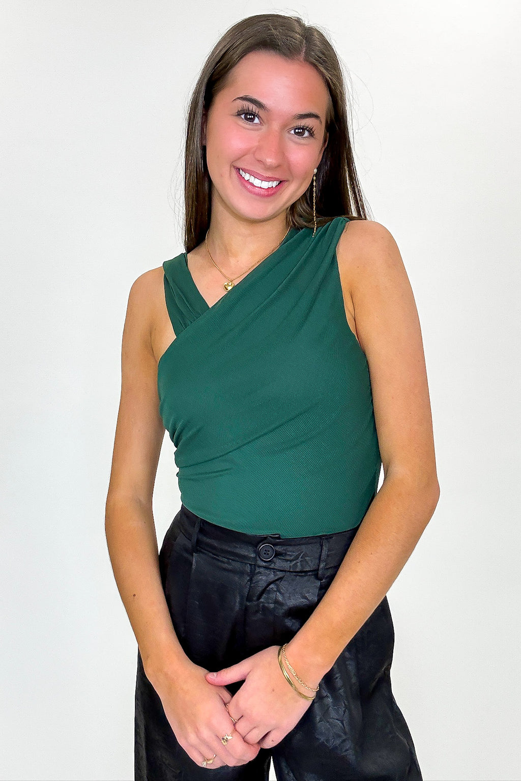 Hunter Green / S Illusion Form Sleeveless Power Mesh Bodysuit - FINAL SALE - Madison and Mallory