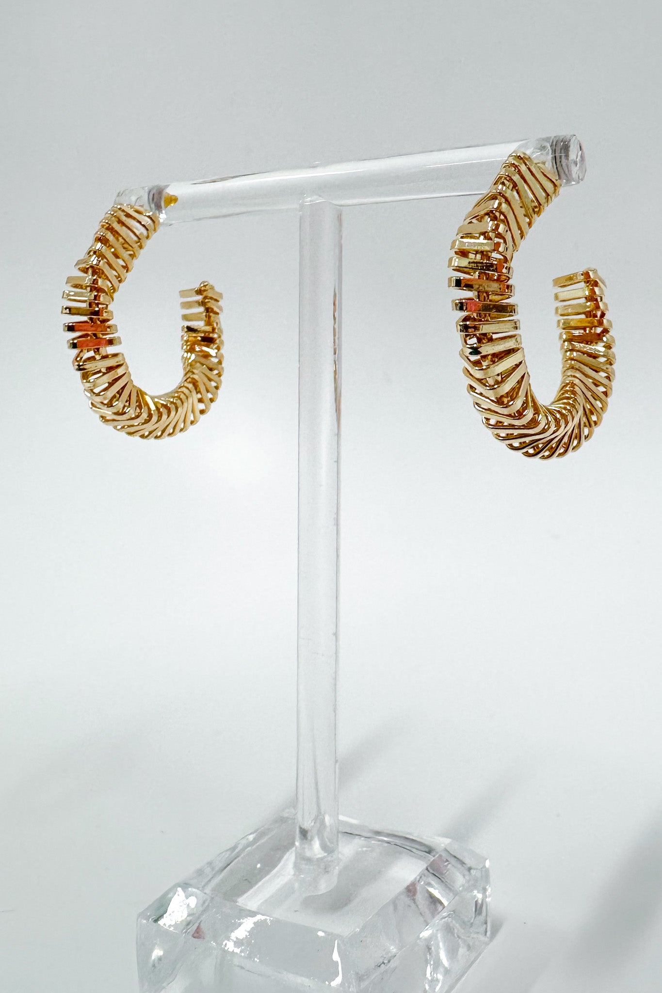 Gold Immaculate Taste Twist Spiral Hoop Earrings - Madison and Mallory