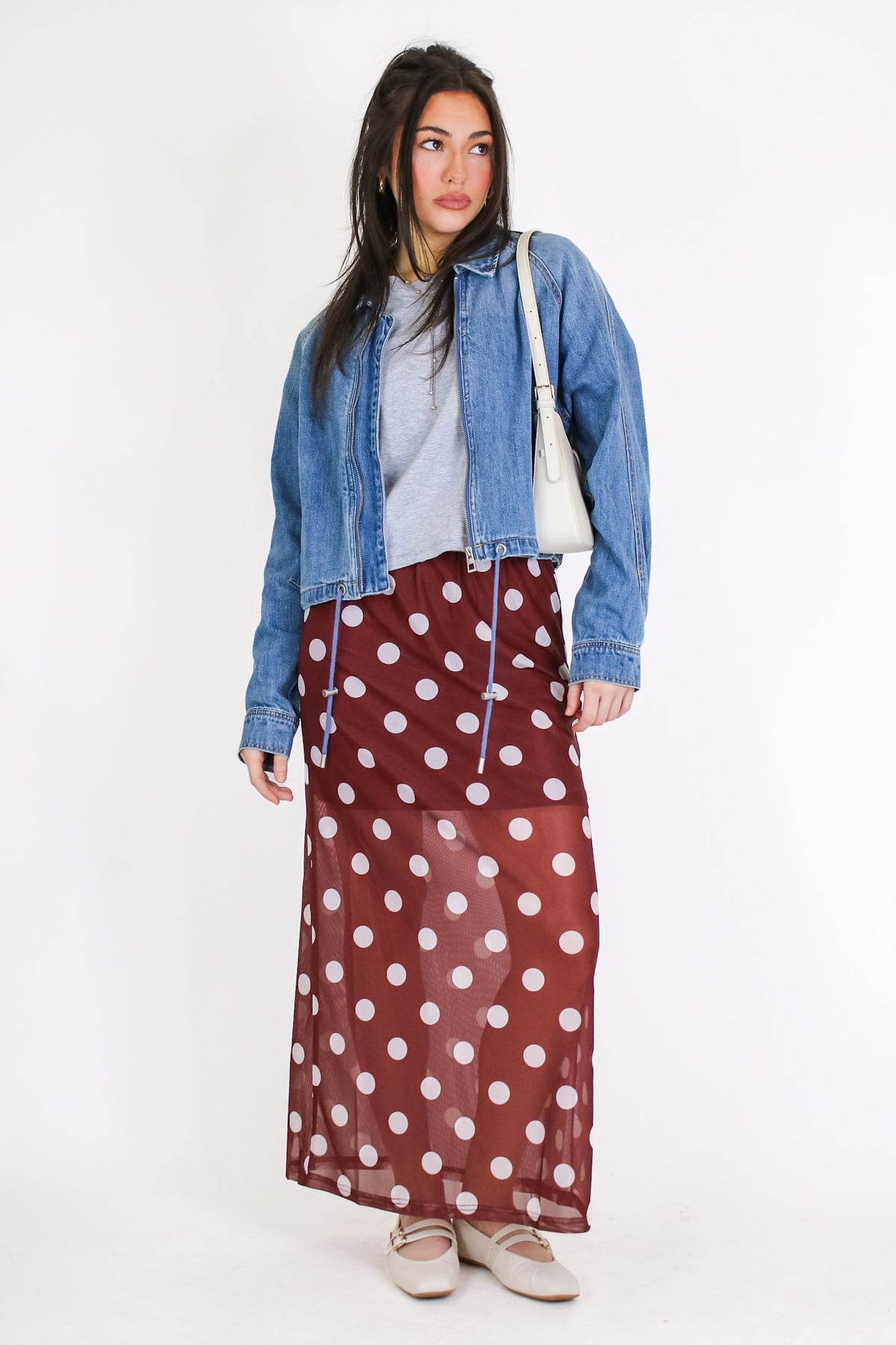 Impression Dot Mesh Skirt - Madison and Mallory