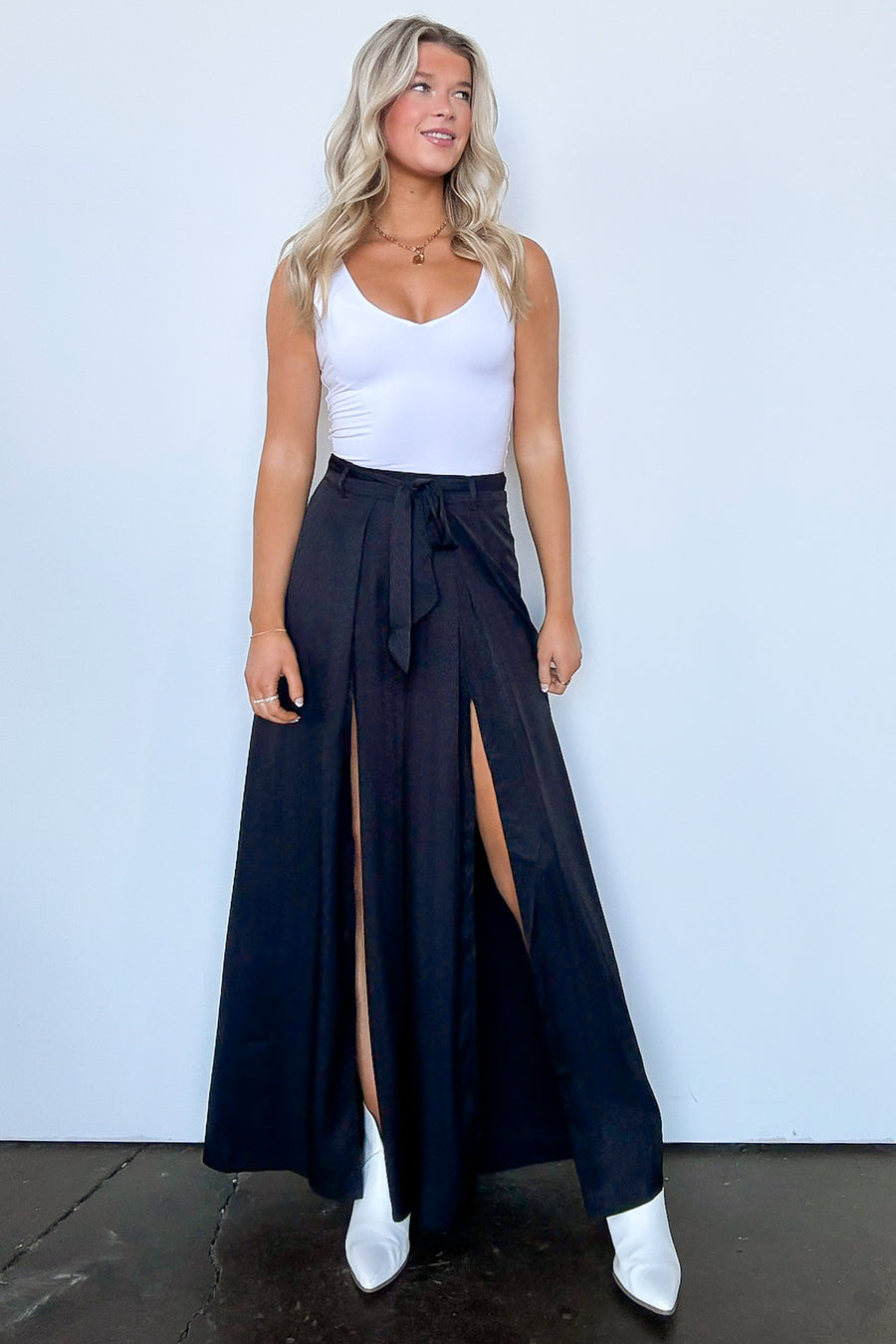  Impressive Perfection Front Slit Flowy Pants - Madison and Mallory