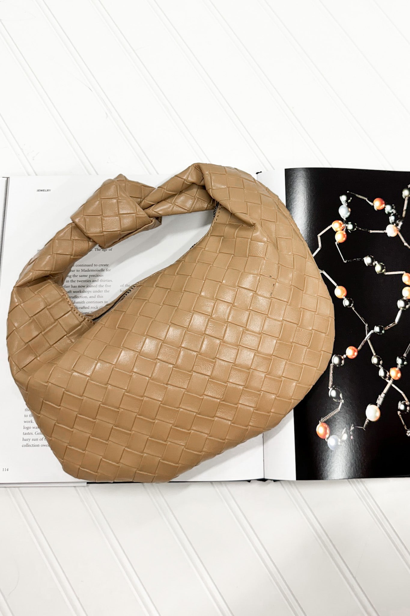 Ash Mocha Impressive Detail Woven Knotted Sloucy Hobo Handbag - FINAL SALE - Madison and Mallory