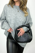 Impressive Detail Woven Knotted Sloucy Hobo Handbag - FINAL SALE - Madison and Mallory