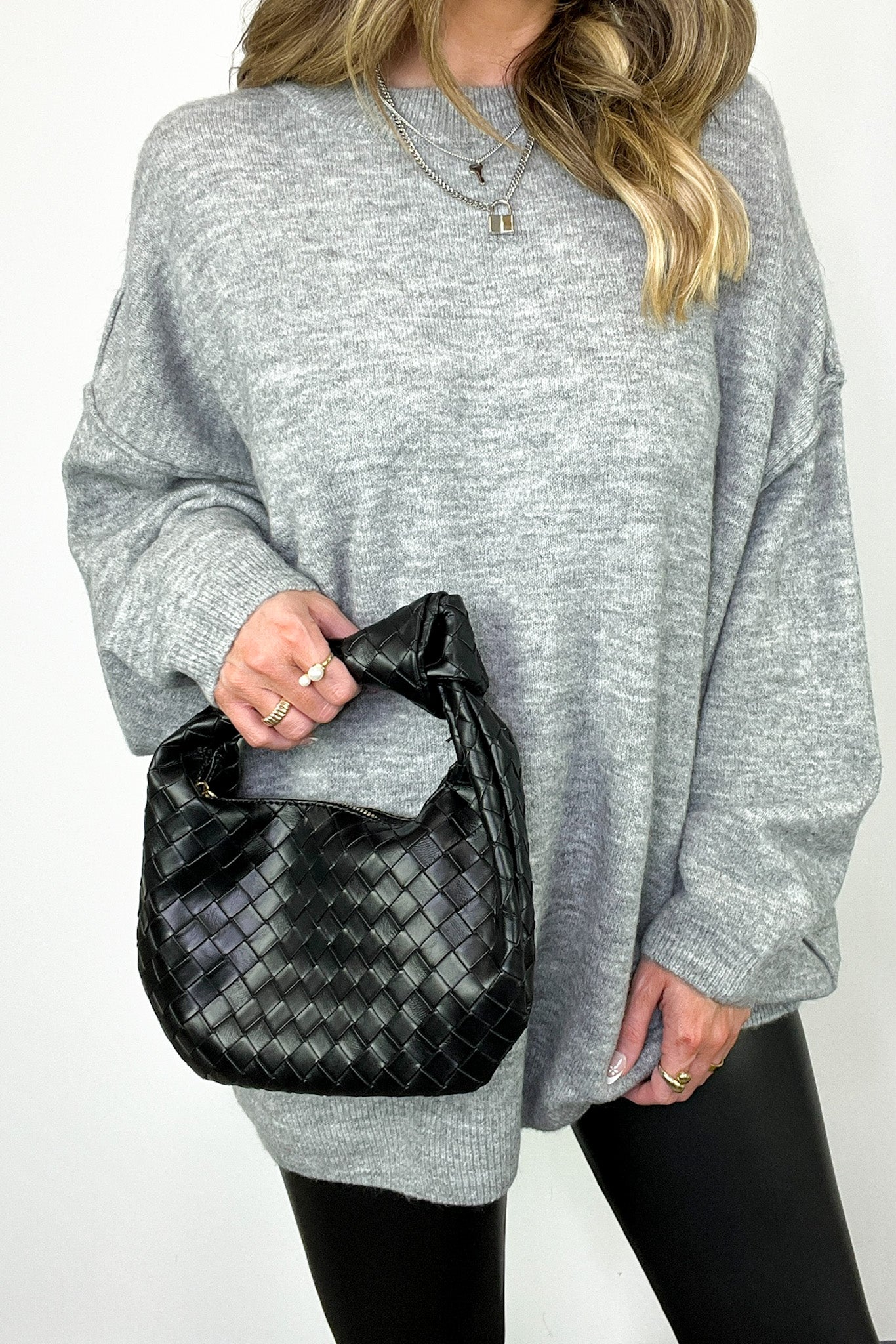 Impressive Detail Woven Knotted Sloucy Hobo Handbag - FINAL SALE - Madison and Mallory