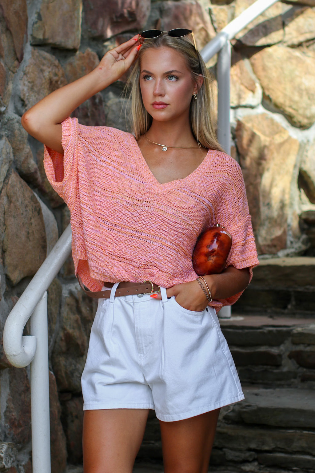 In the Haze Blend Melange Relaxed Top - Madison and Mallory
