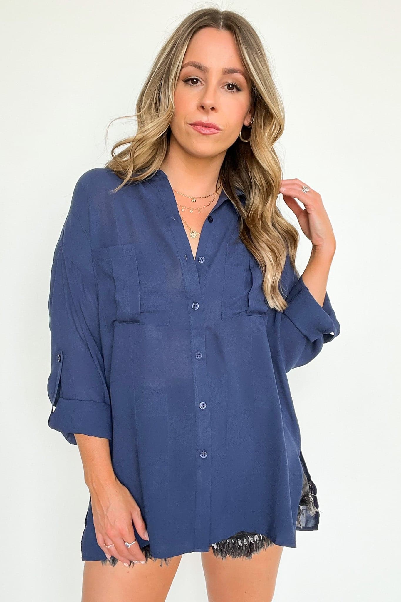  Inayah Button Down Tunic Top - FINAL SALE - Madison and Mallory