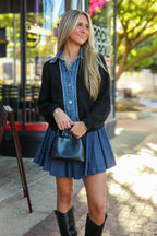 Indigo Edge Denim Contrast Button Down Cardigan Sweater - FINAL SALE - Madison and Mallory