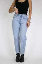 Indigo Arc Barrel Leg Jeans - Madison and Mallory