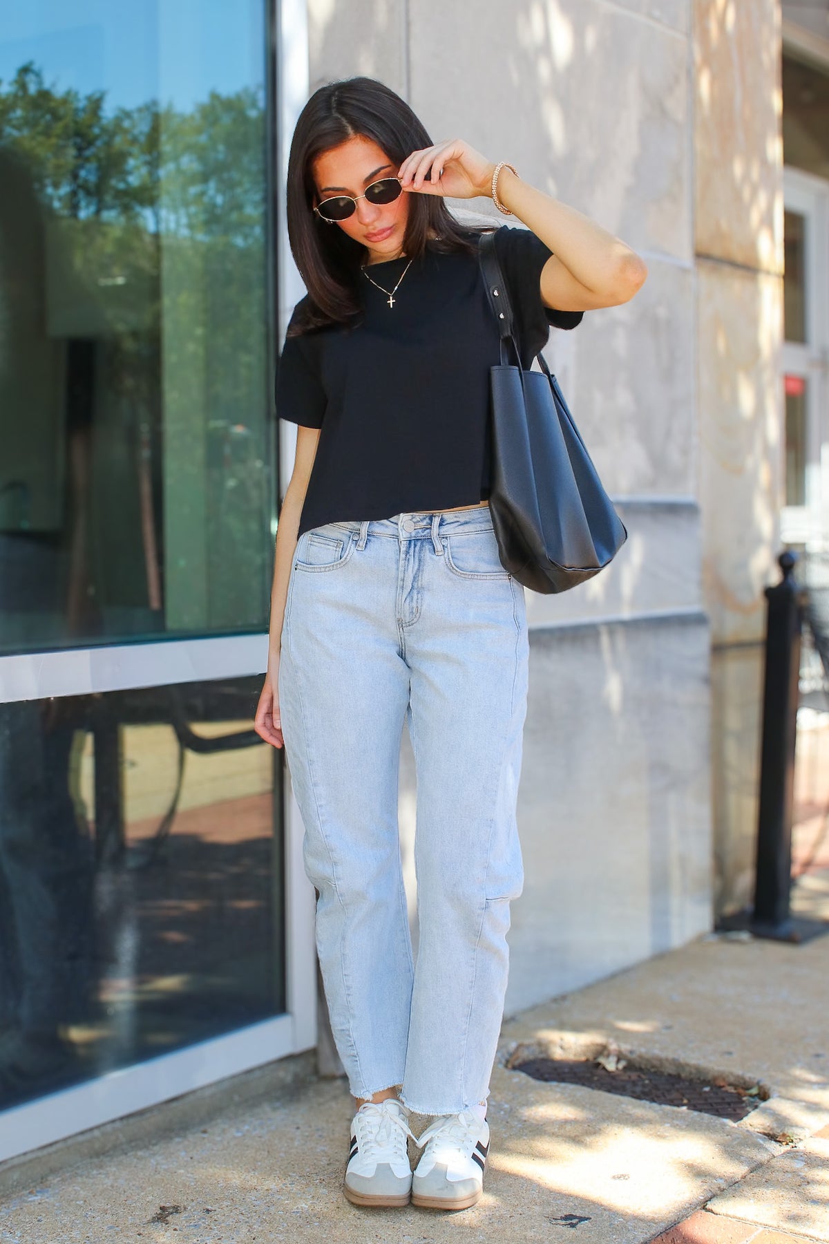 Indigo Arc Barrel Leg Jeans
