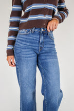 Indigo Ease High Rise Wide Leg Jeans - Madison and Mallory