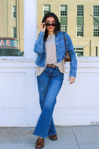 Indigo Ease High Rise Wide Leg Jeans