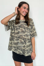Camo / S Inspire Me Casual Pocket Tee - Madison and Mallory