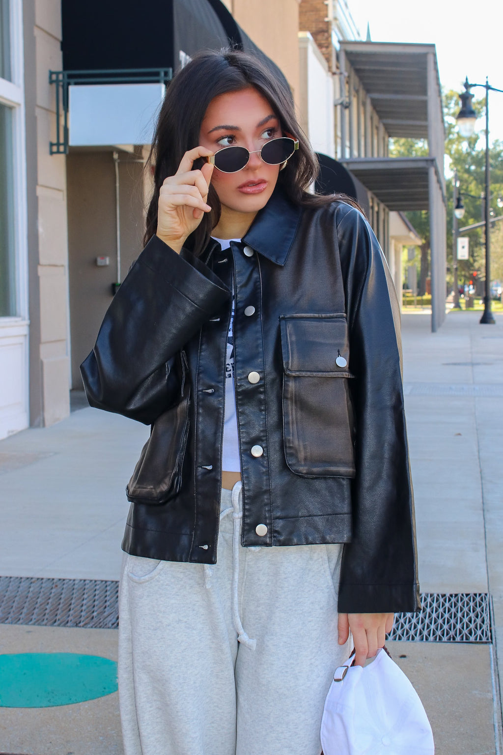 Invite Only Washed Faux Leather Jacket - Madison and Mallory