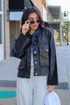 Invite Only Washed Faux Leather Jacket - Madison and Mallory
