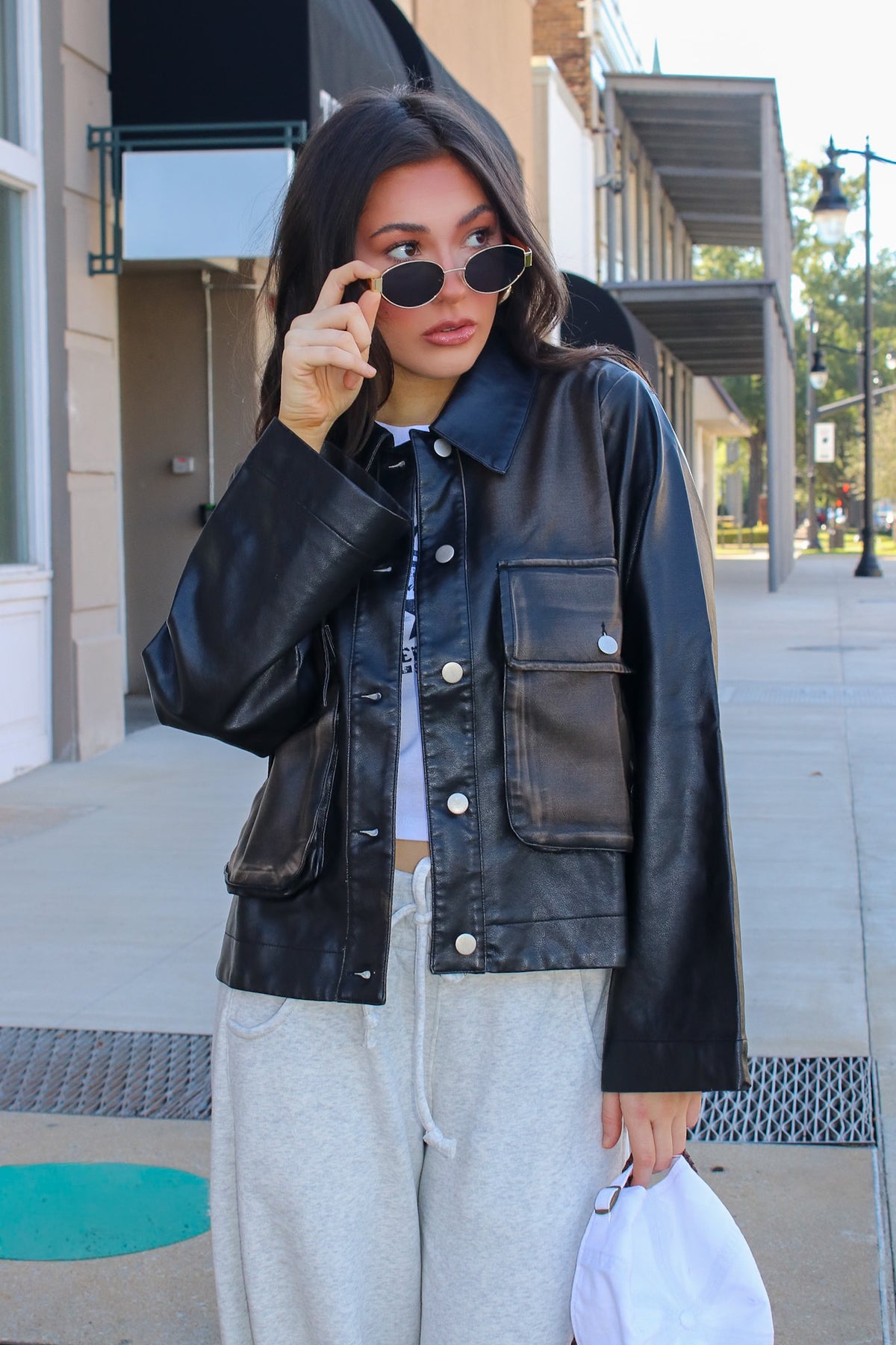 Invite Only Washed Faux Leather Jacket - Madison and Mallory