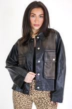 Invite Only Washed Faux Leather Jacket - Madison and Mallory