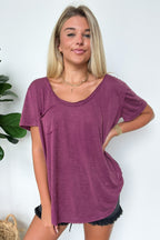 Jadyn Scoop Neck Relaxed Pocket Tee - FINAL SALE - Madison and Mallory