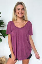 Jadyn Scoop Neck Relaxed Pocket Tee - FINAL SALE - Madison and Mallory