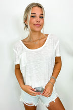 Jadyn Scoop Neck Relaxed Pocket Tee - FINAL SALE - Madison and Mallory