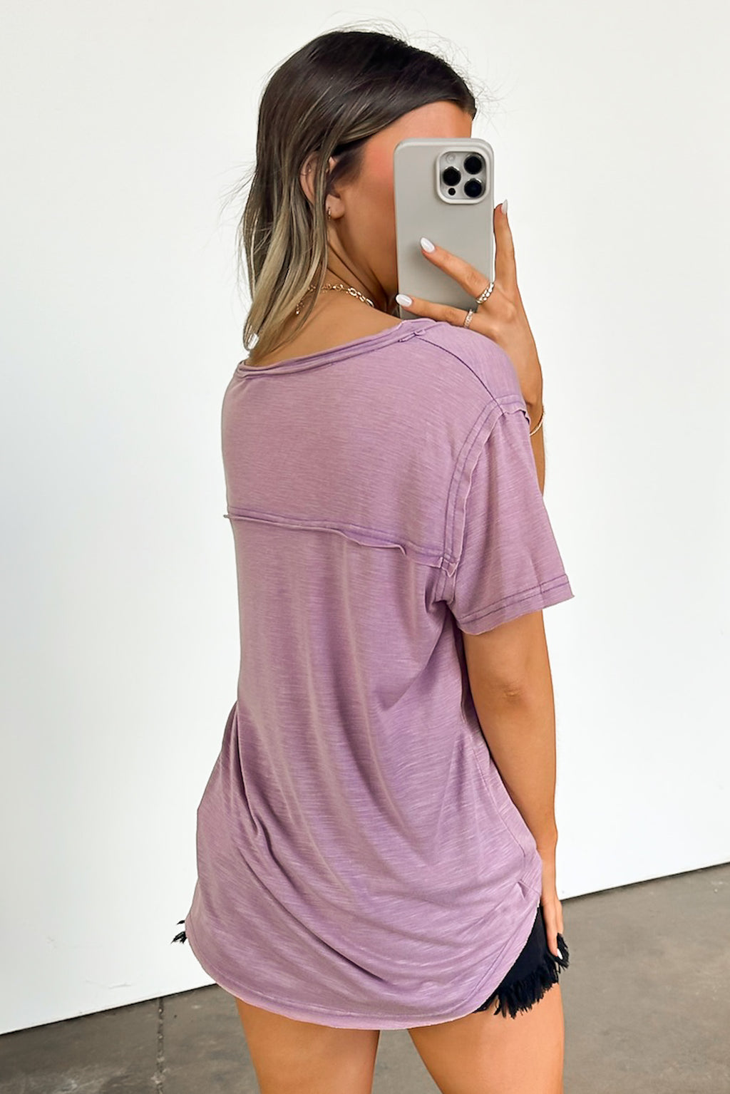 Jadyn Scoop Neck Relaxed Pocket Tee - FINAL SALE - Madison and Mallory