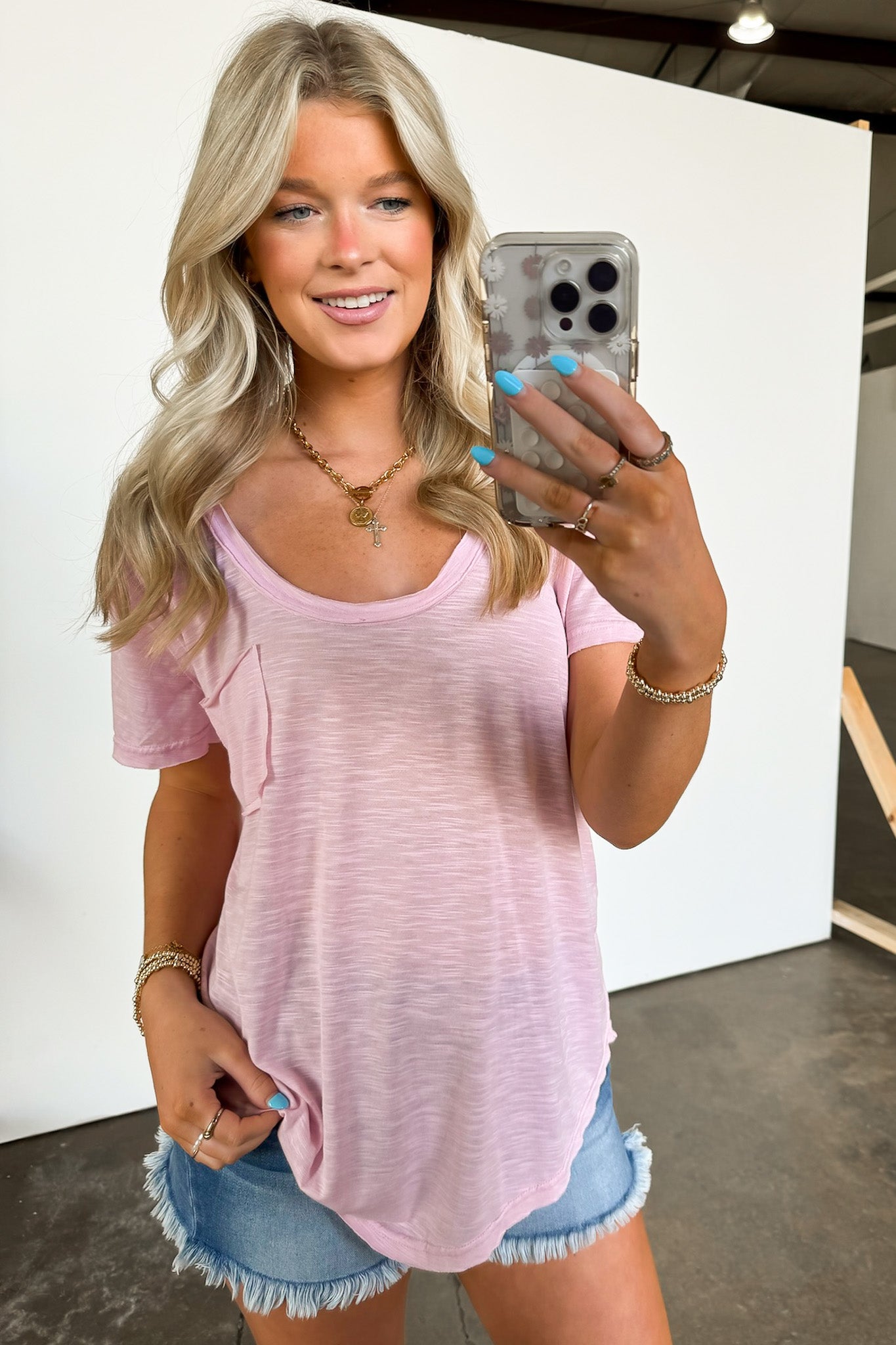  Jadyn Scoop Neck Relaxed Pocket Tee - BACK IN STOCK - Madison and Mallory