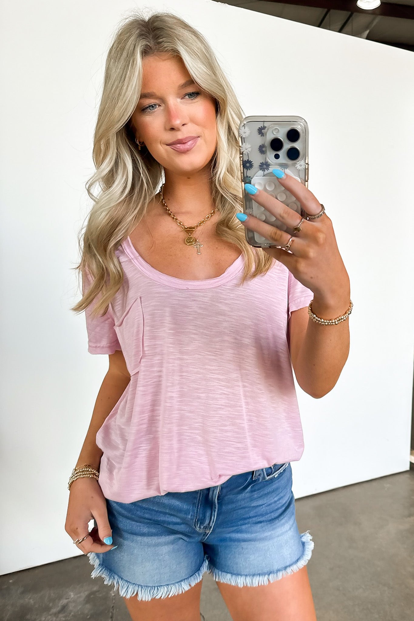  Jadyn Scoop Neck Relaxed Pocket Tee - BACK IN STOCK - Madison and Mallory