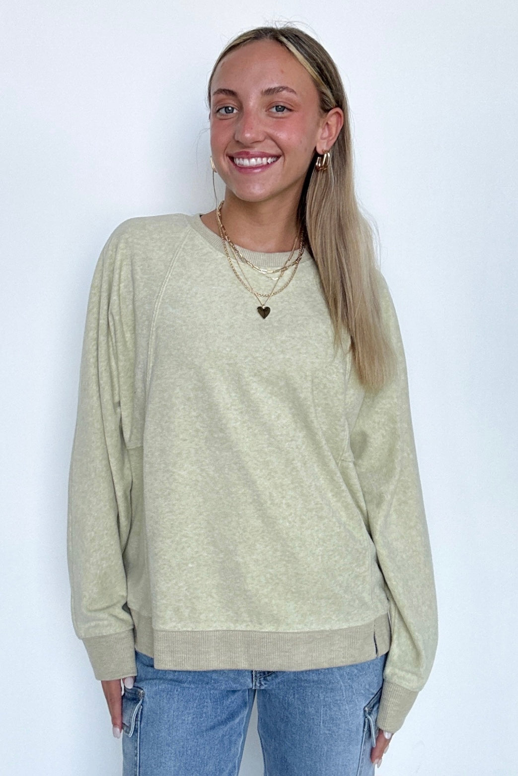  Janay Oversized Contrast Knit Pullover - Madison and Mallory