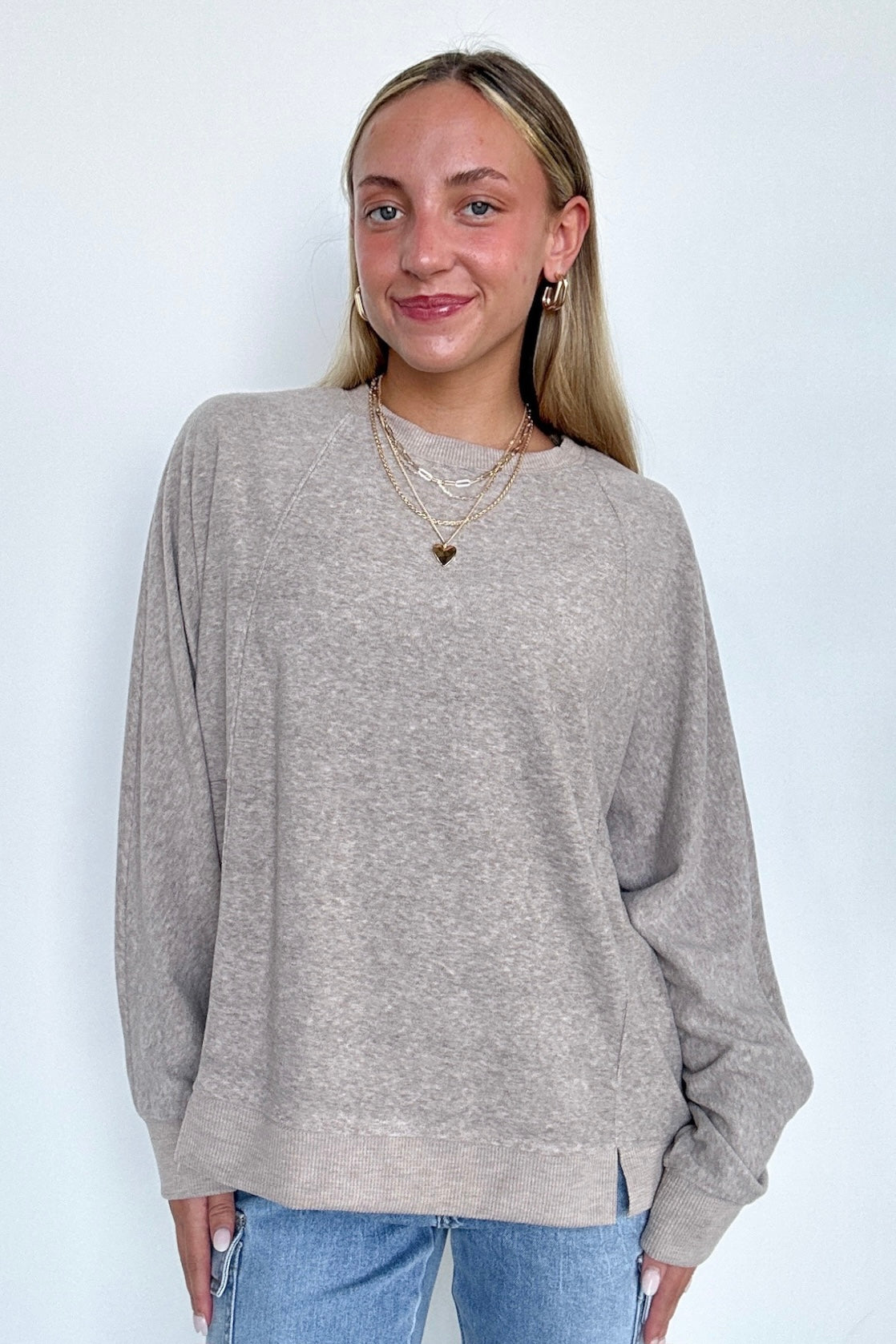  Janay Oversized Contrast Knit Pullover - Madison and Mallory