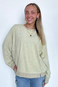 Apple Green / S Janay Oversized Contrast Knit Pullover - FINAL SALE - Madison and Mallory