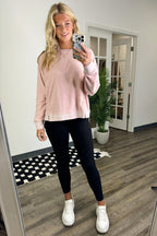 Janay Oversized Contrast Knit Pullover - FINAL SALE - Madison and Mallory