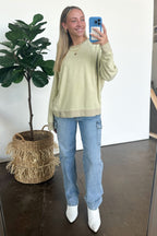 Janay Oversized Contrast Knit Pullover - FINAL SALE - Madison and Mallory