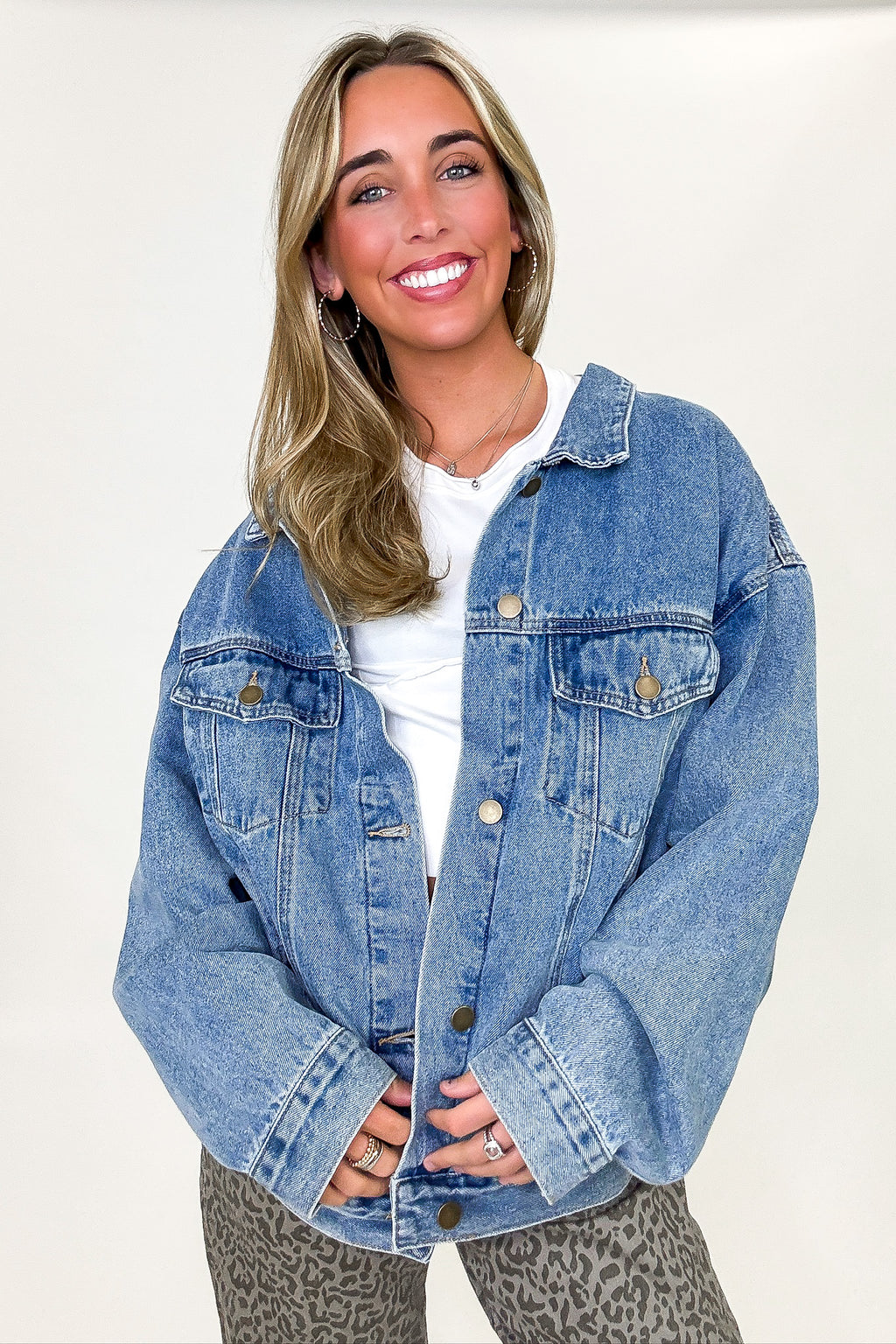 Janetta Relaxed Fit Denim Jacket - Madison and Mallory