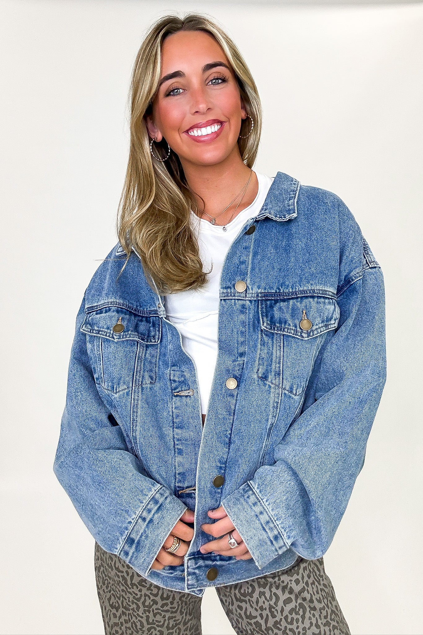 Janetta Relaxed Fit Denim Jacket - Madison and Mallory