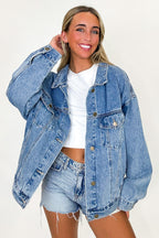 Janetta Relaxed Fit Denim Jacket - Madison and Mallory