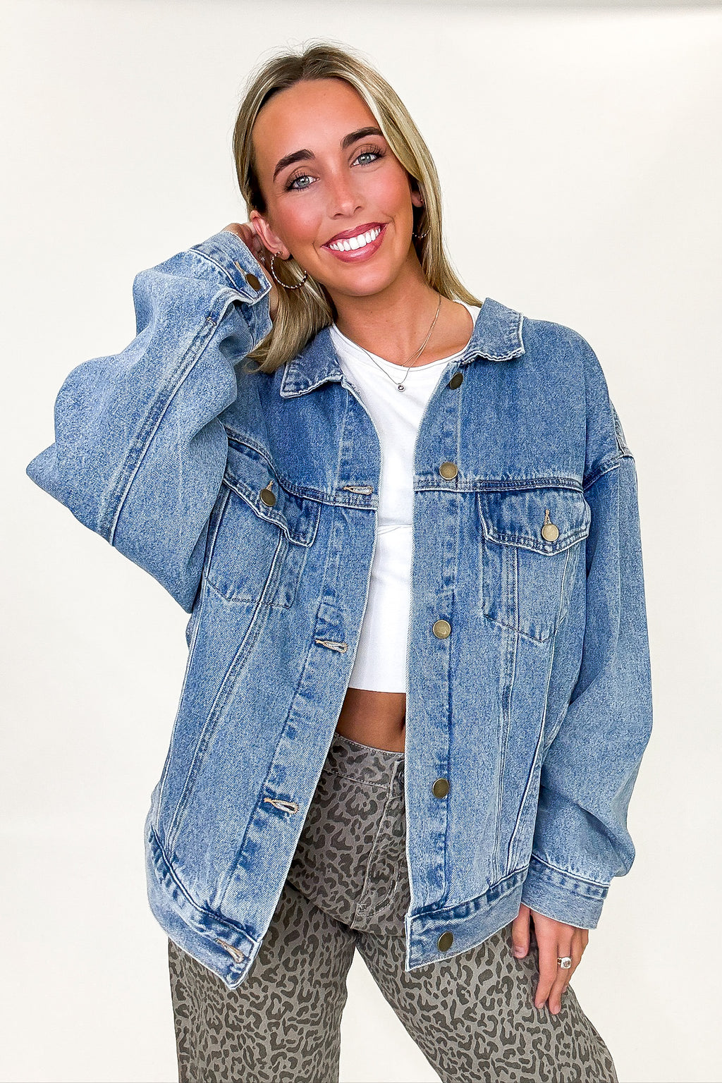 Janetta Relaxed Fit Denim Jacket - Madison and Mallory