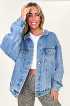 Janetta Relaxed Fit Denim Jacket - Madison and Mallory