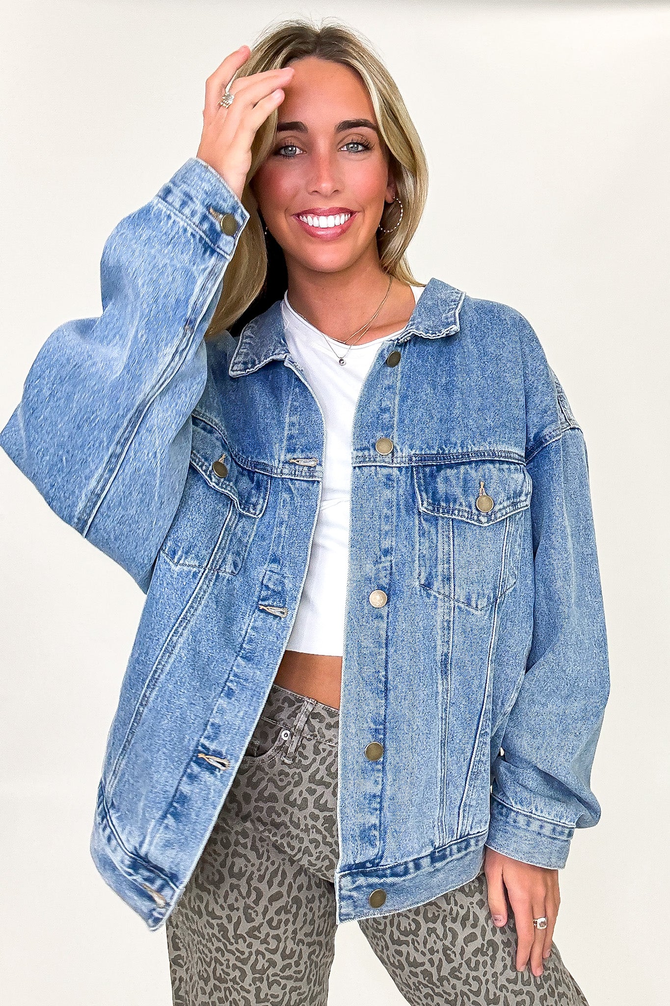 Janetta Relaxed Fit Denim Jacket - Madison and Mallory
