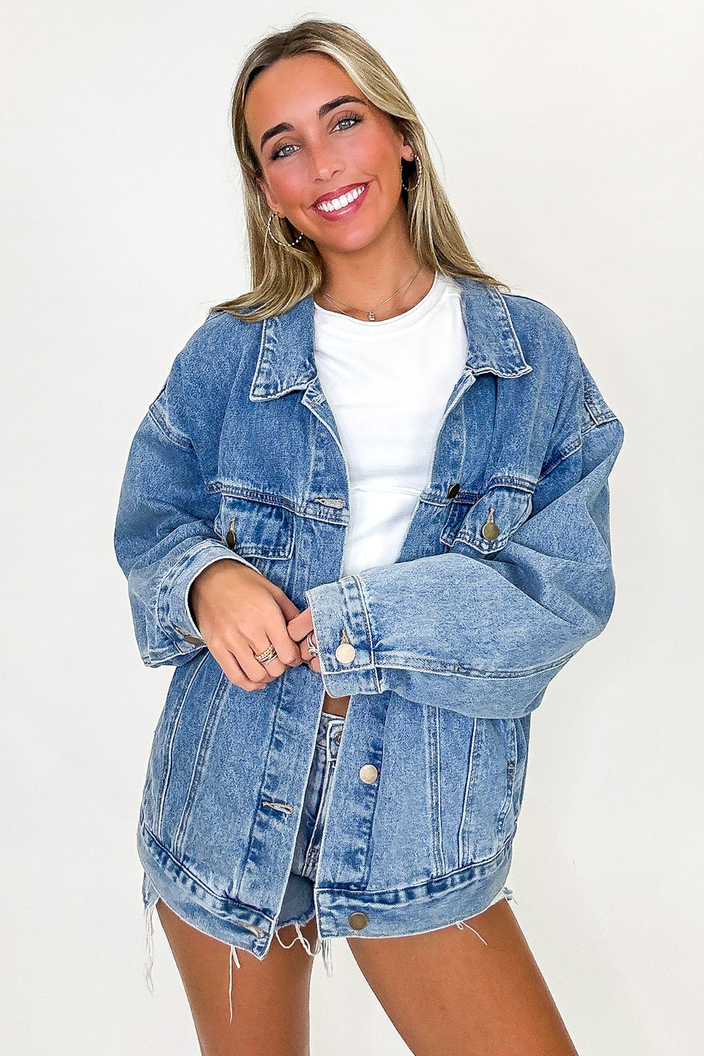 Janetta Relaxed Fit Denim Jacket - Madison and Mallory
