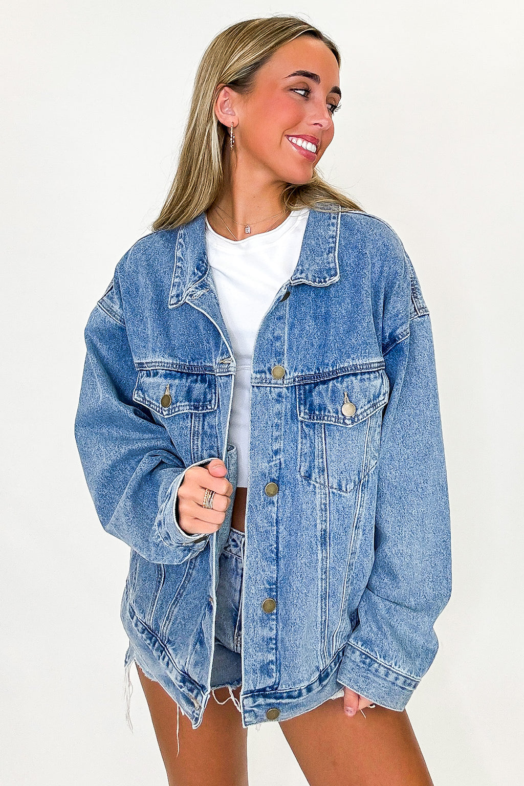 Janetta Relaxed Fit Denim Jacket - Madison and Mallory