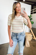 Janey Striped Rib Knit Top - FINAL SALE - Madison and Mallory