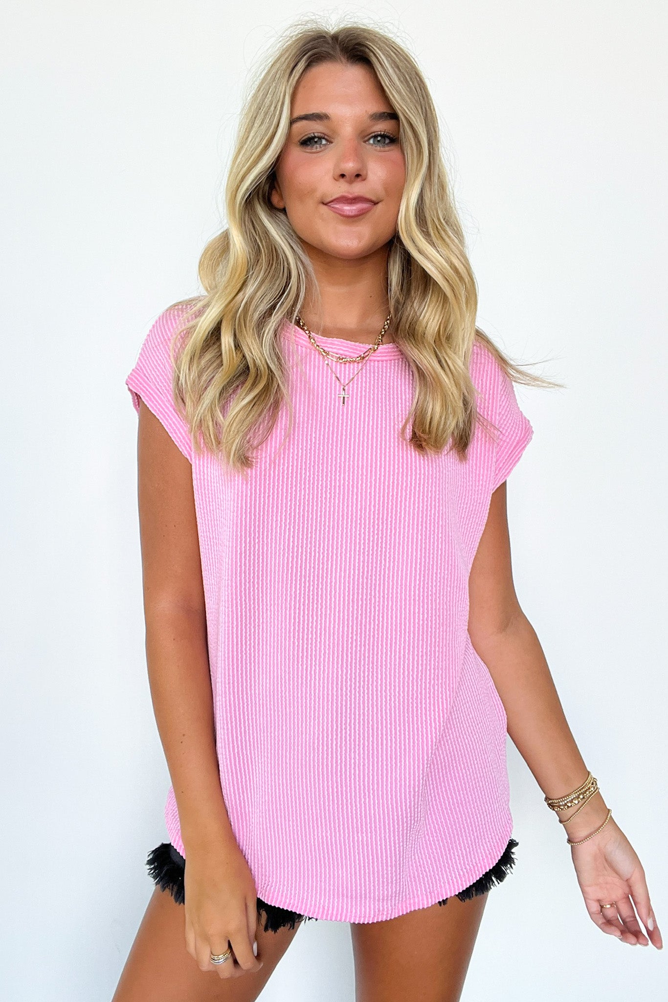  Janna Ribbed Short Sleeve Top - FINAL SALE - Madison and Mallory