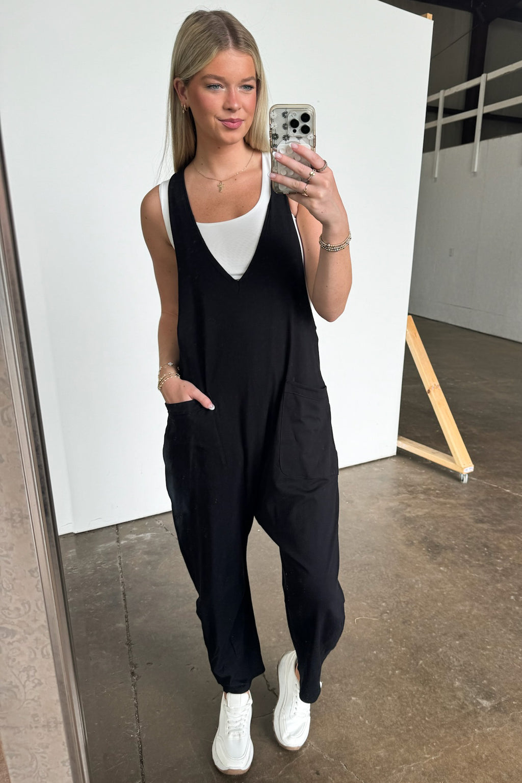  Jeayne Relaxed Fit V-Neck Jumpsuit - FINAL SALE - Madison and Mallory