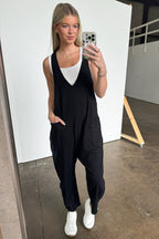  Jeayne Relaxed Fit V-Neck Jumpsuit - FINAL SALE - Madison and Mallory