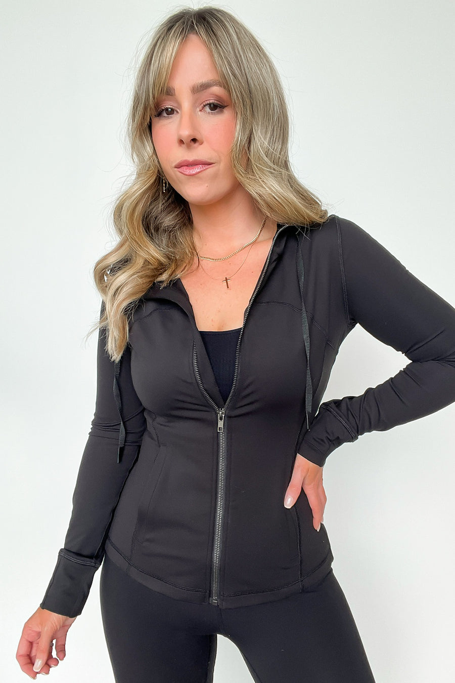 Black / S Jeynsen Performance Hooded Activewear Jacket - Madison and Mallory